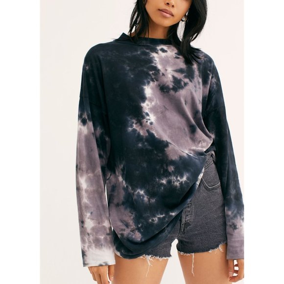 Free People Tops - NWT Free People Be Free Tie Dye Tee / Charcoal